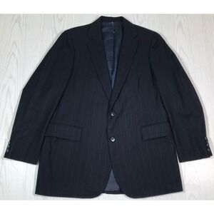 Sons & Harwell Own Range Blazer Sport Coat Men 42 Dark Blue Striped 2 Button 80s